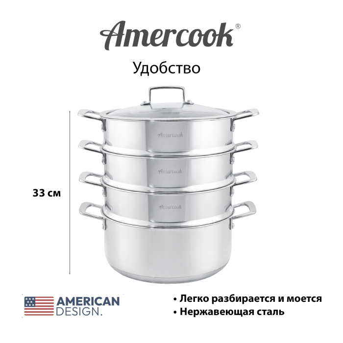 Пароварка сборная Amercook Pro Series 28