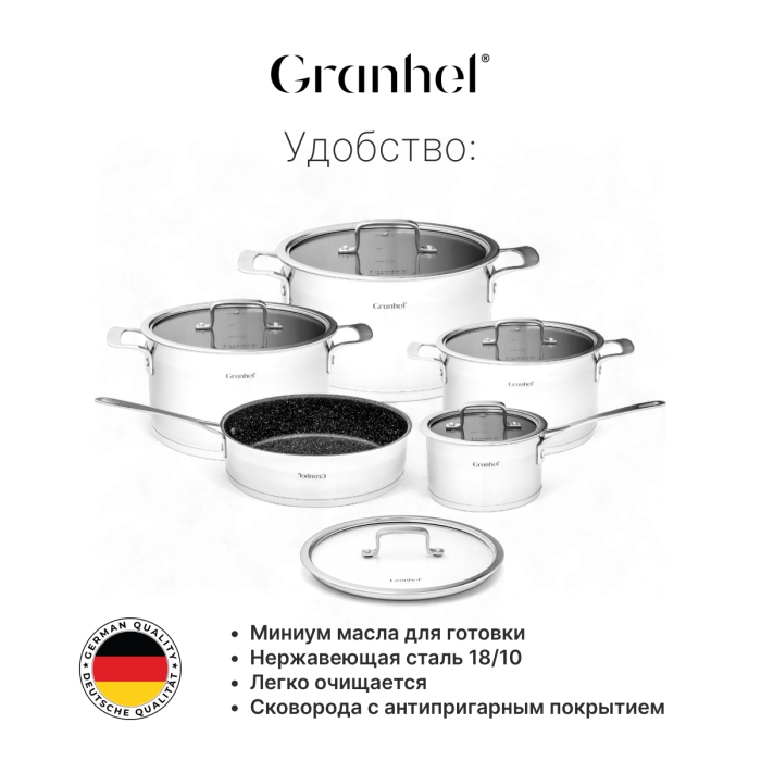 Набор посуды Granhel Stainless steel