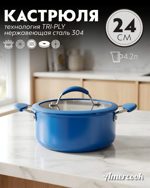 Кастрюля Amercook ARISTO NEO Series 24