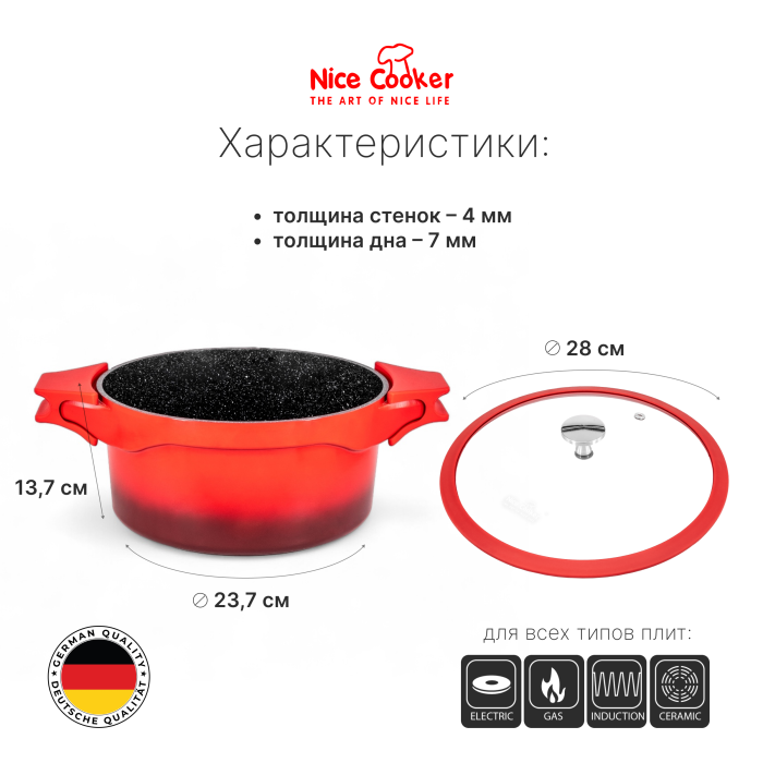 Кастрюля Nice Cooker Helios Series 28
